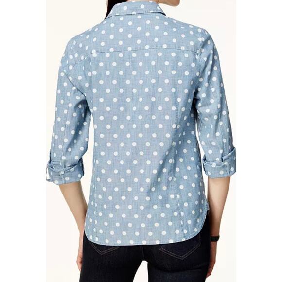 Tommy Hilfiger Women's Cotton Printed Roll-Tab Utility Shirt - Size XXL - Picture 5 of 9